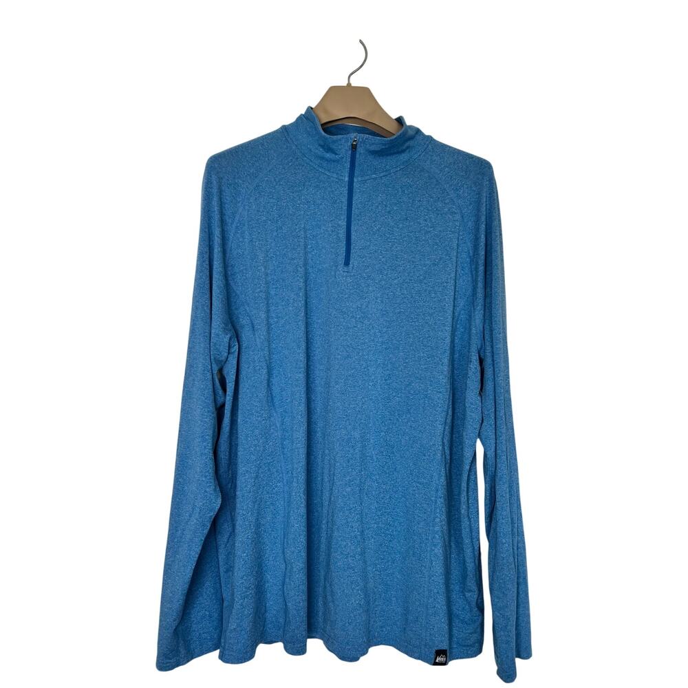 REI co-op Quarter Zip Mens 1/4 Zip Blue Size XXL Jacket Long Sleeve